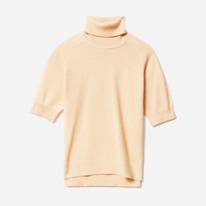 Everlane Cotton Merino Turtleneck Tee Beige